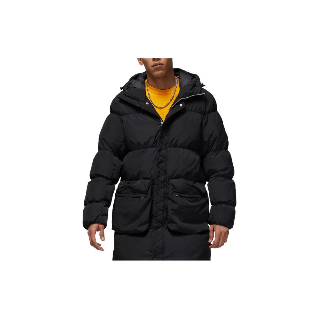 Jordan Down Jackets Men's Black Hooded Moderate Down Jacket DQ7347-010