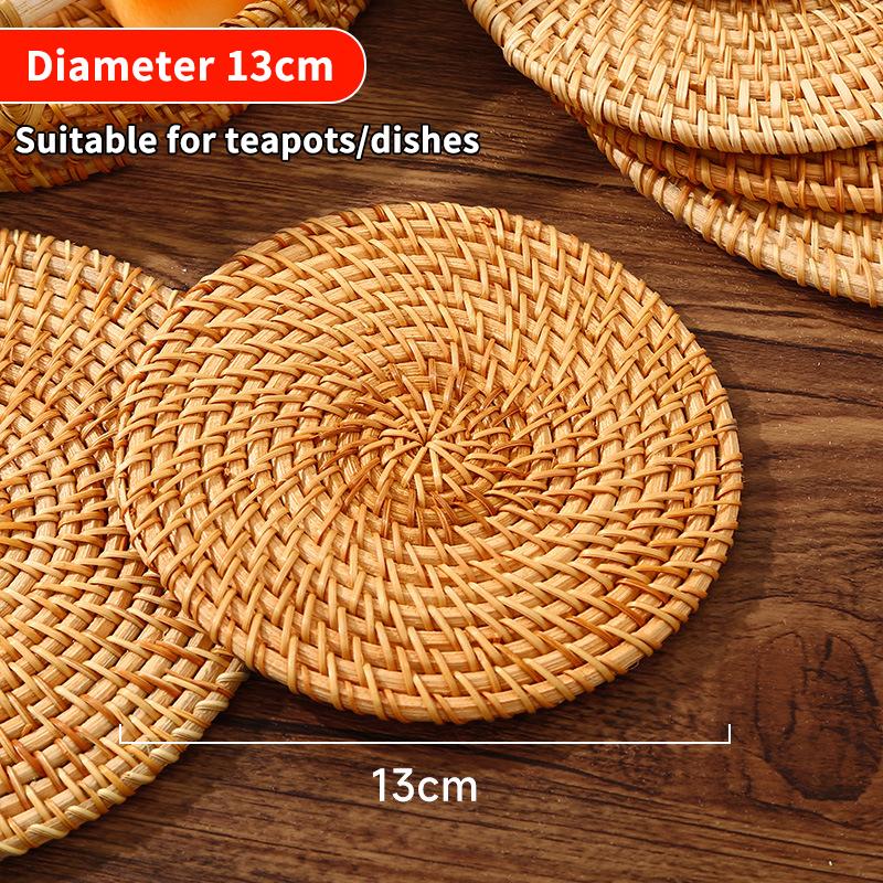 Rattan Heat-Insulating Mat Table Mat Anti-Scalding Pot And Plate Mat High-Temperature Resistant Teacup Mat
