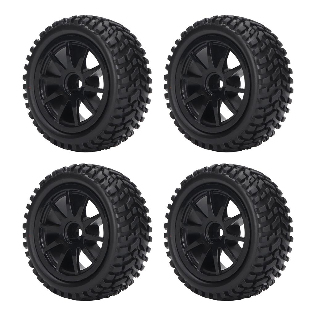 4PCS RC Tires and Wheel 10 Spoke Plastic Wheel Rims Rubber Tires Set RC Replacement Tyres for 116