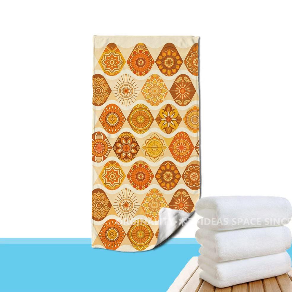 Bohemian Sun Floral Beach Towel Patterned Sunscreen And Windproof Suitable For Swimming Pool Camping Travel