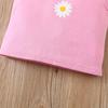 Girls 2 Piece Outfit 1-8Y Pink Sleeveless Tank Top with Striped Shorts Set Kids Summer Floral Clothing Sets