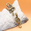 Twelve Zodiac Snake Vintage Brass Snake Statue Ancient Lifelike Snake Figurines Exquisite Elegant Lucky Charm Animal Sculpture