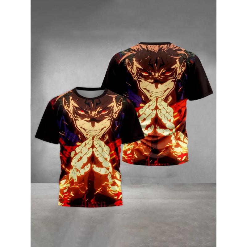 Summer Round Neck 3D Jujutsu Kaisen Satoru Gojo Printed Top Fashionable Casual Short Sleeved Children's Boy T-shirts