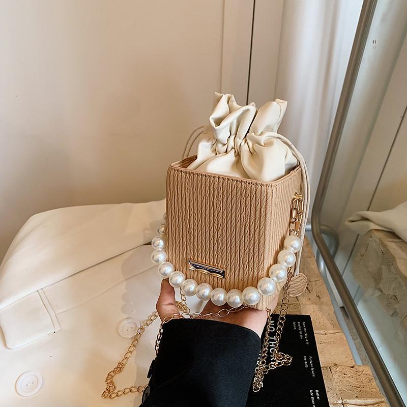 Chic And Stylish New Autumn Bucket Bag In Khaki Pink Black White And Brown For Women