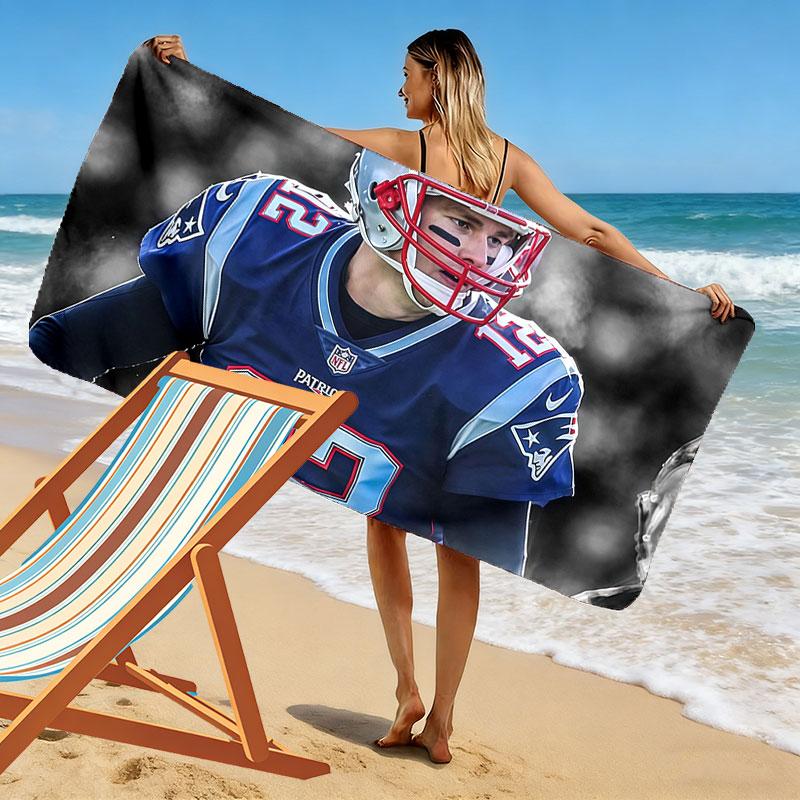 Brady Print Beach Towel, Large Soft Quick Dry Towel for Beach Camping Swimming