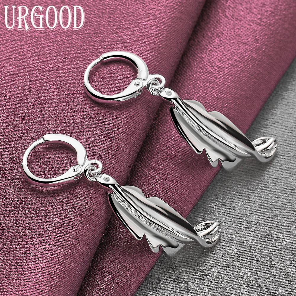925 Sterling Silver Wedding Jewelry Fashion Leaf Earrings