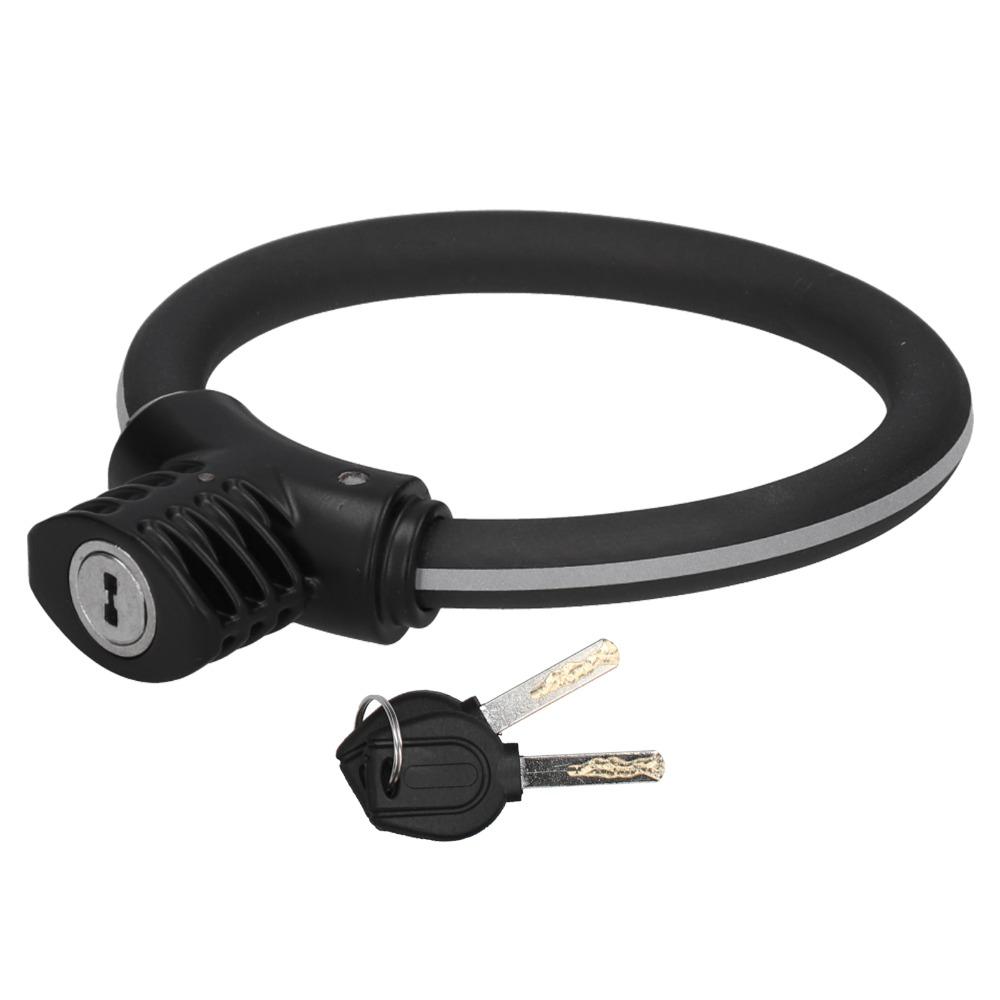 Black Bicycle Ring Lock Zinc Alloy Bicycle Security Lock Durable Bike Cable Lock  Outdoor Use
