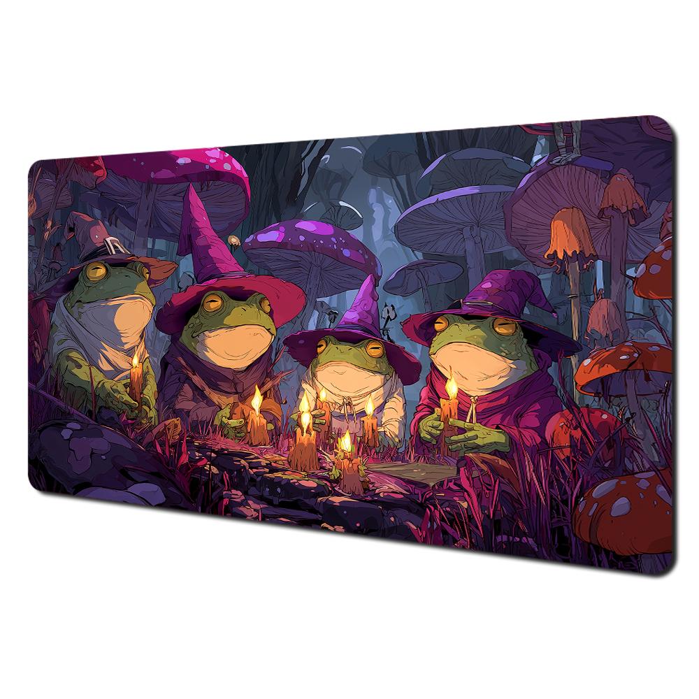 Cute Fantasy Mage Cat Mouse Pad Waterproof Nonslip Retro Medieval Castle Art Mousepad Computer Gaming Mousepad