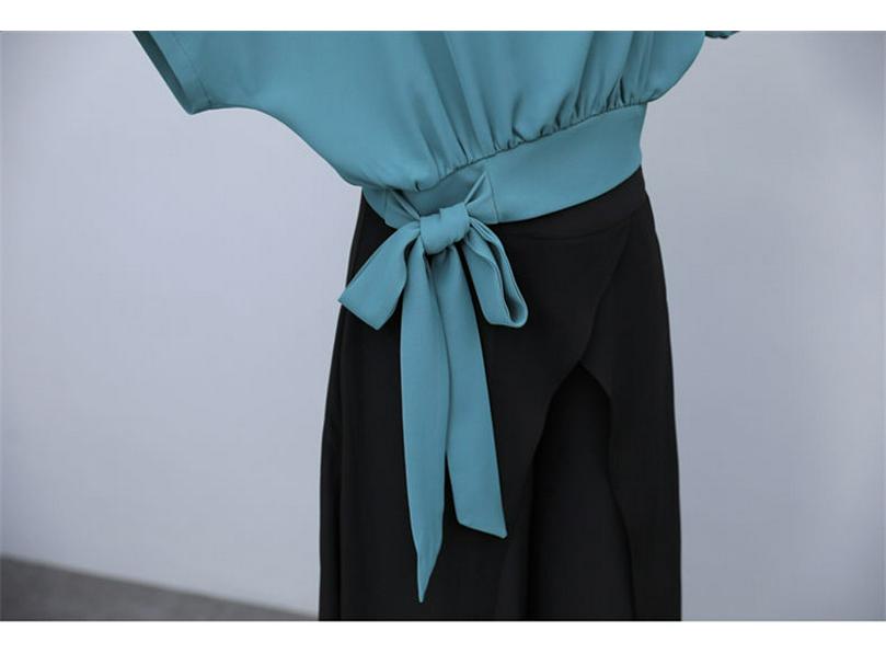 Completo pantalone a gamba larga da donna: Set Estivo a Due Pezzi con Fiocco 2025, Elegante e che Non Dimostra l'Età.