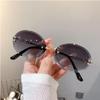 Women's Trendy Frameless Gradient Oval Sunglasses