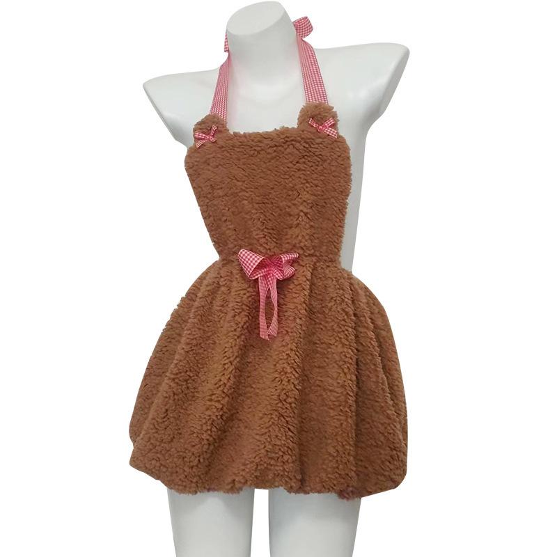 Sex Underwear Sexy Cute Neck Halter Tube Top Plush Cute Bear Suit Pure Desire Miniskirt Uniform Temptation