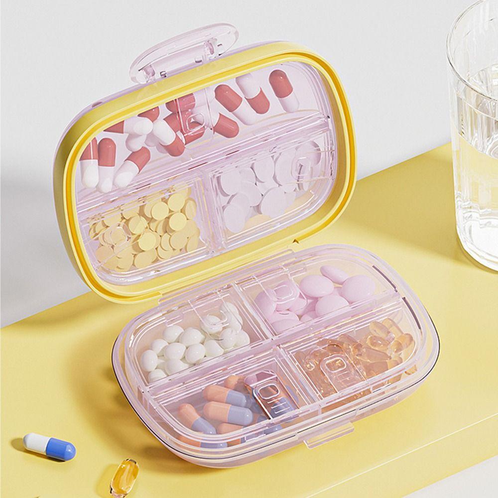 Moisture-Proof Portable Pill Box 7 Compartment Dustproof Medicine Organizer Food Grade Compact Travel Pill Dispenser
