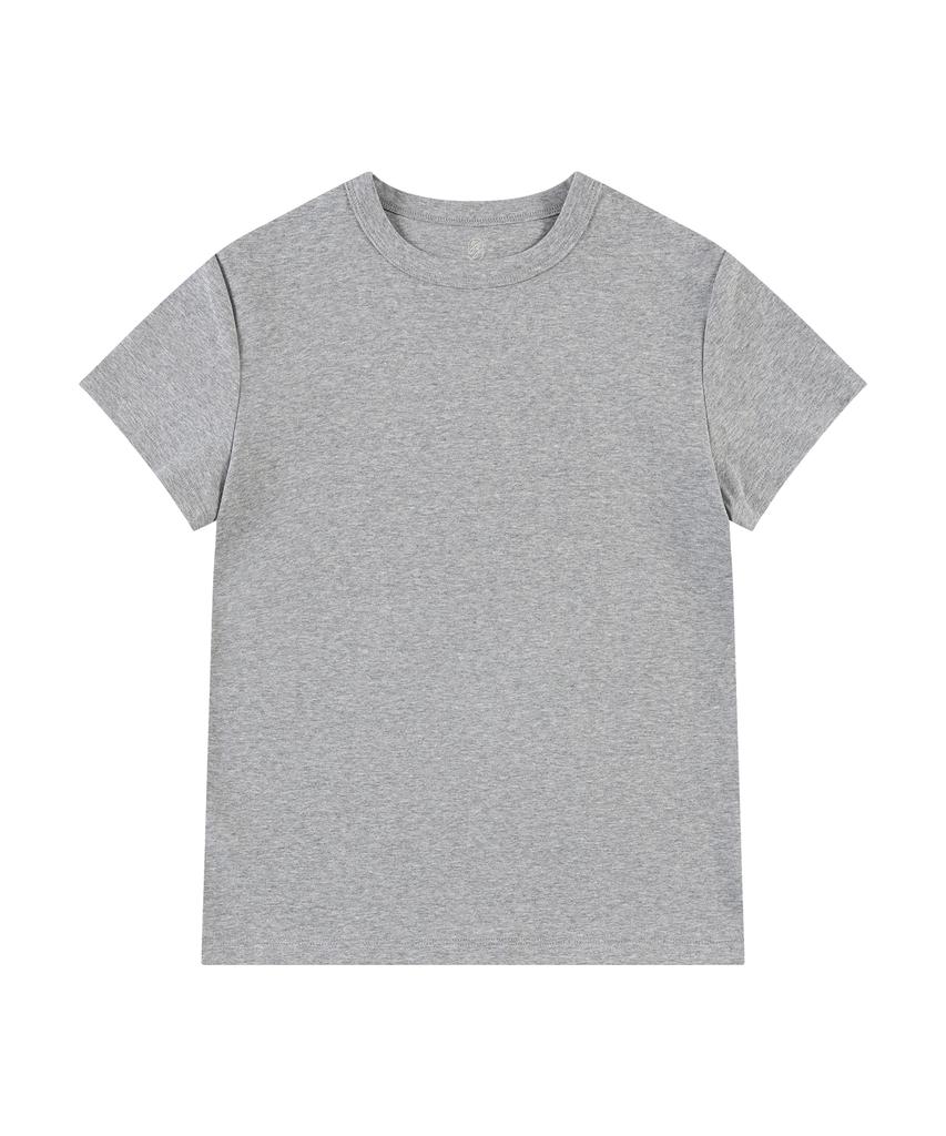 Siyajyu Sitp5275 Slim Ribbed Short Sleeve T-Shirt_Melange Gray