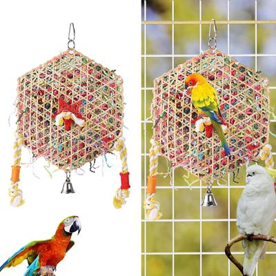 Bird Toy Tearing Chewing Toy for Teeth Rattan Shredded Paper Cage Hanging Toy Pet Grinding Teeth Toy