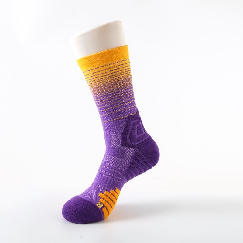 Elite Basketball Socks, Mid-calf Men's and Women's Long Socks, Towel Bottom Shock-absorbing and Anti-slip High-top Sports Socks