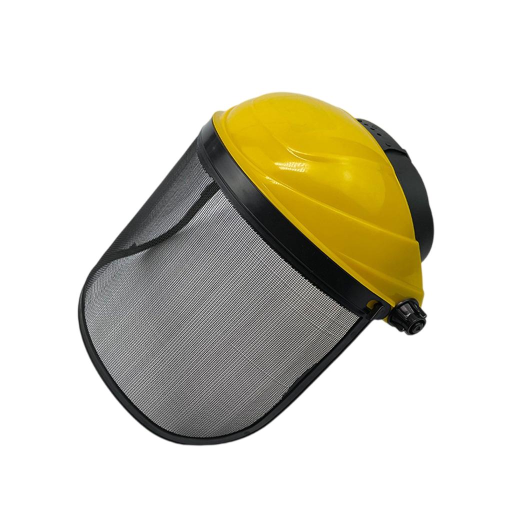 Net Head Wear With Hard Hat Faces Shield Grass Chain Saw Cap - Hedge Mower Wire Mesh Mask