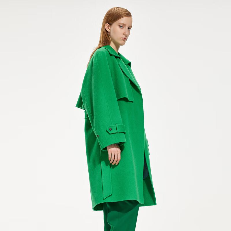 JNBY 2022 Winter Loose Fit Wool Blend Tie-Waist Coat