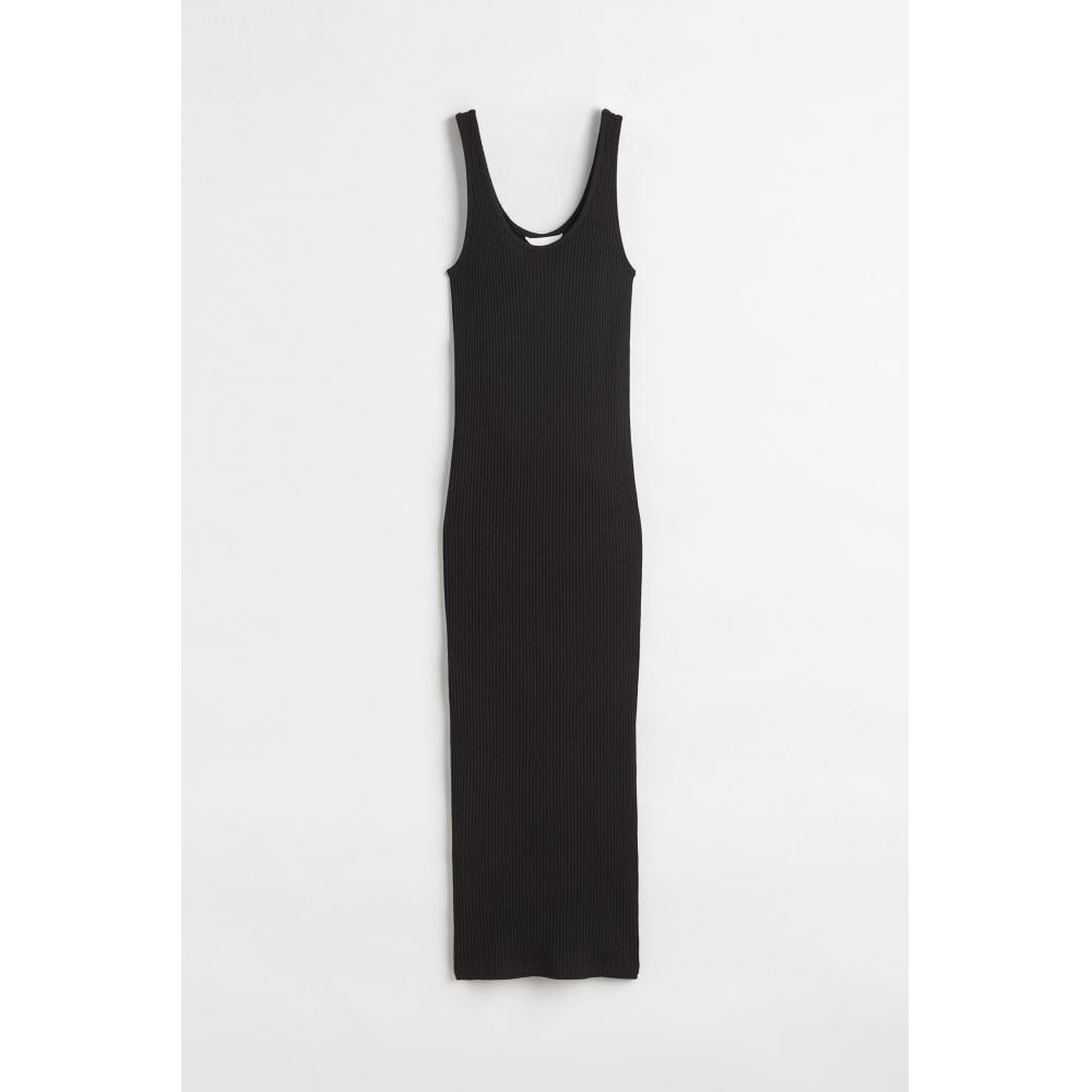 

H M Ribbed Bodycon Dress Black