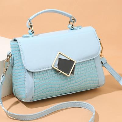 Crossbody Single-shoulder Bag Ladies' Handbag Fashionable Color-blocking Trendy Hand-held Small Square Bag
