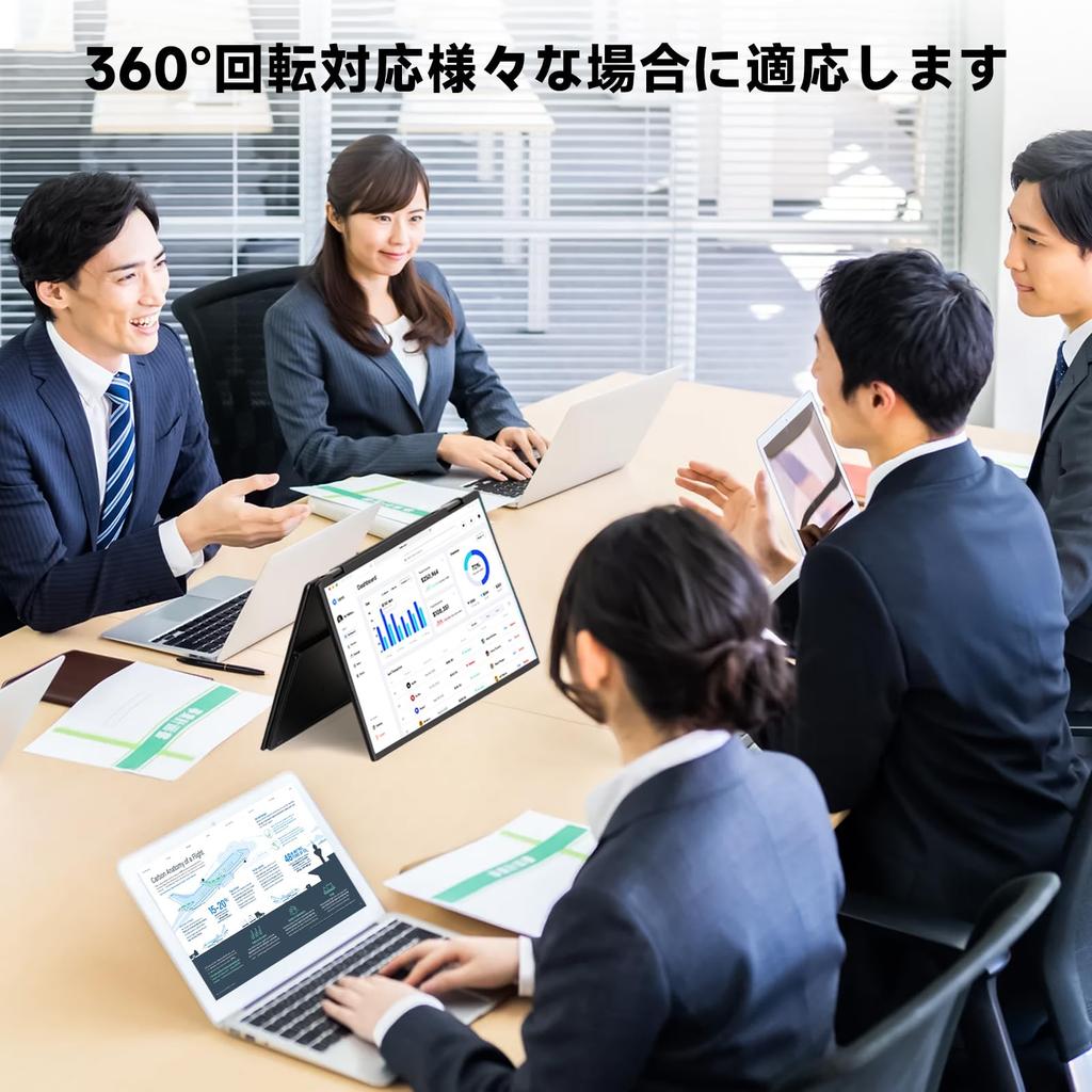 MESWAO Dual Mobile 1920x1080 FHD sRGB Wide Color Foldable Portable VESA Freestanding HDMI Ports Monitor, 15.6-inch, 120% Gamut, Dual-Display Monitor,