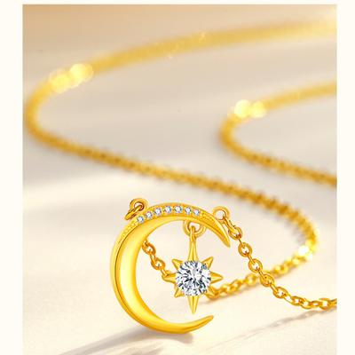 Necklace Female Star Moon Love Pendant Integrated Set Chain Premium Niche Design Girlfriend Gift Fashion Jewelry