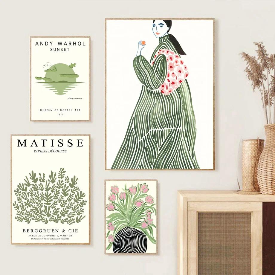 Abstract Matisse Flower Market Picasso Gallery Wall Art Canvas Painting  And Prints Nordic PostersPictures For Living Room Decor