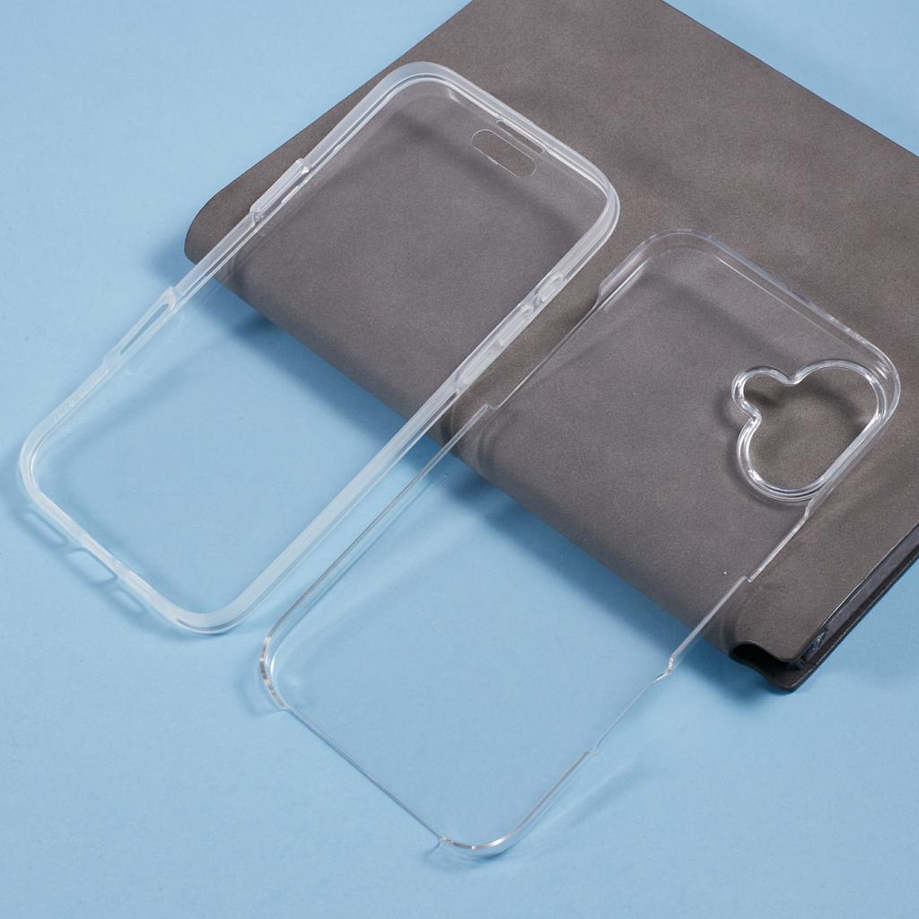 For iPhone 16 Case TPU Frame Clear Acrylic Back Phone Cover with PET Film