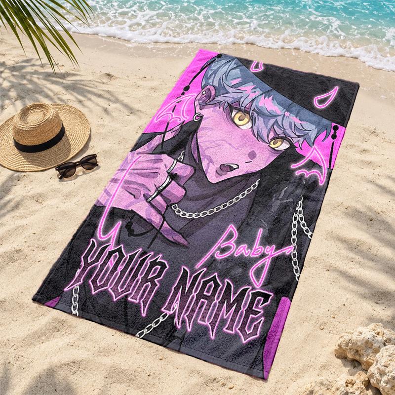Kpop Demon Hunters Custom Name Beach Towels Also Serve As Bath Towels Summer Essential a Musthave for the Outdoors the Beach and the Pool