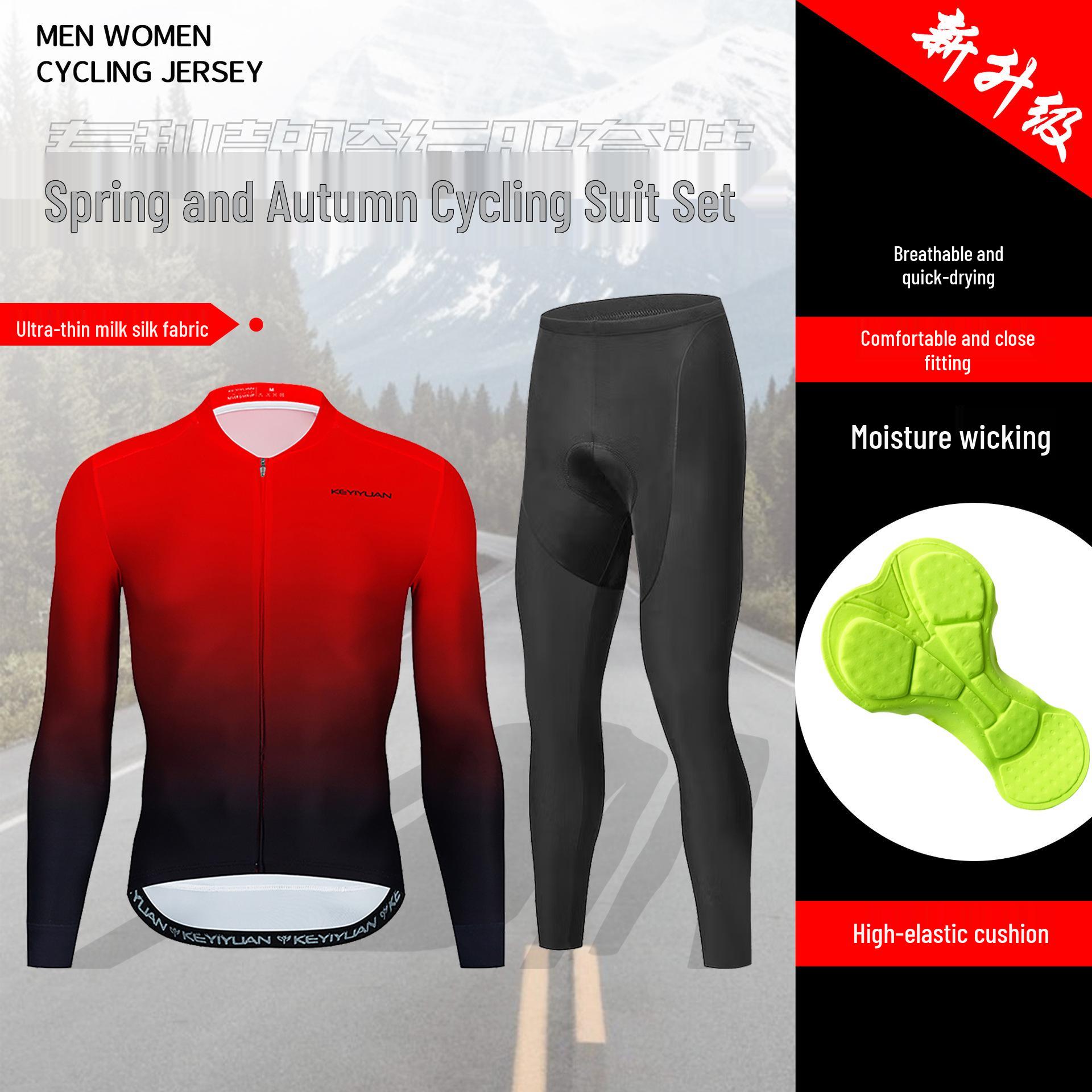 

Men s and Women s Milk Silk Long Sleeve Cycling Jersey Set - Road and Mountain Bike Gear S