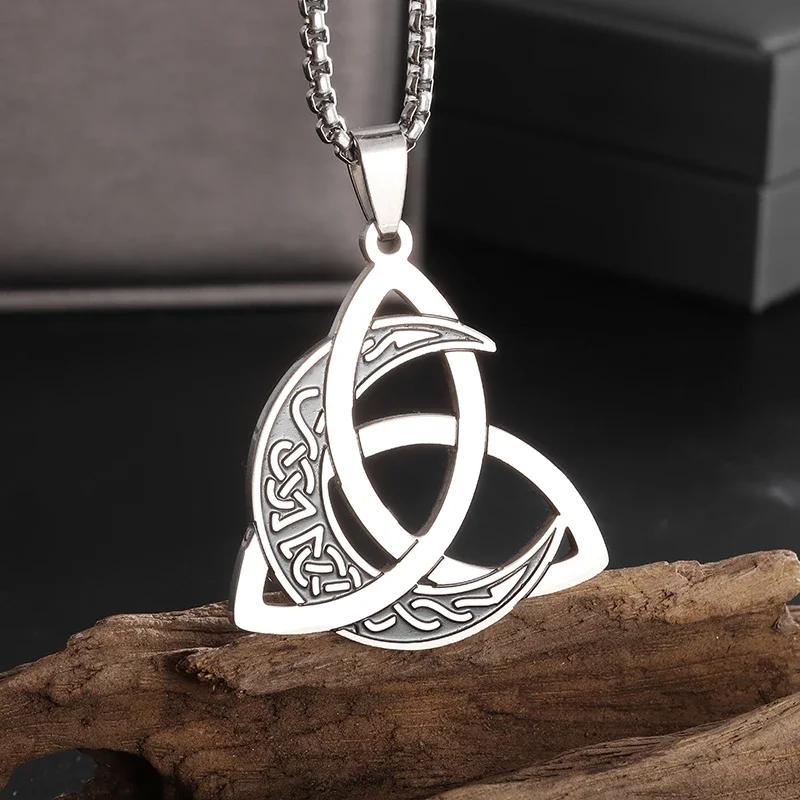 Stainless Steel Witchcraft Pentagram Necklace for Men Jewish Hebrew Four Letter Solomon Pendant Rune Amulet Jewelry