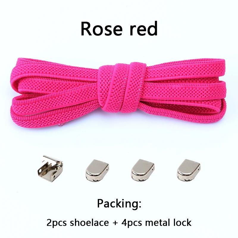 1 Pair Flat Shoe Laces For Sneakers Elastic Shoelaces Without Ties Press The Metal Lock Lazy Shoes Lace Rubber Band Accessories