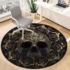 1pc Skull Roses Artwork Chair Carpet for Office, Round Non Slip Durable Large Size Office Carpet, Suitable for Office