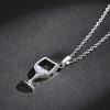 Women Wine Glass Pendant Zirconia Long Chain Necklace Jewelry Charms Gift