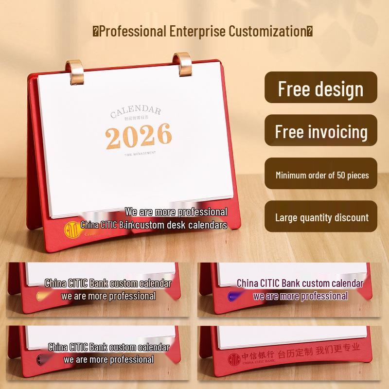 2026 Jahr des Pferdes Benutzerdefinierter Tischkalender Geschenkset - Perfekt für Firmenmeetings, Veranstaltungen und Logodruck.