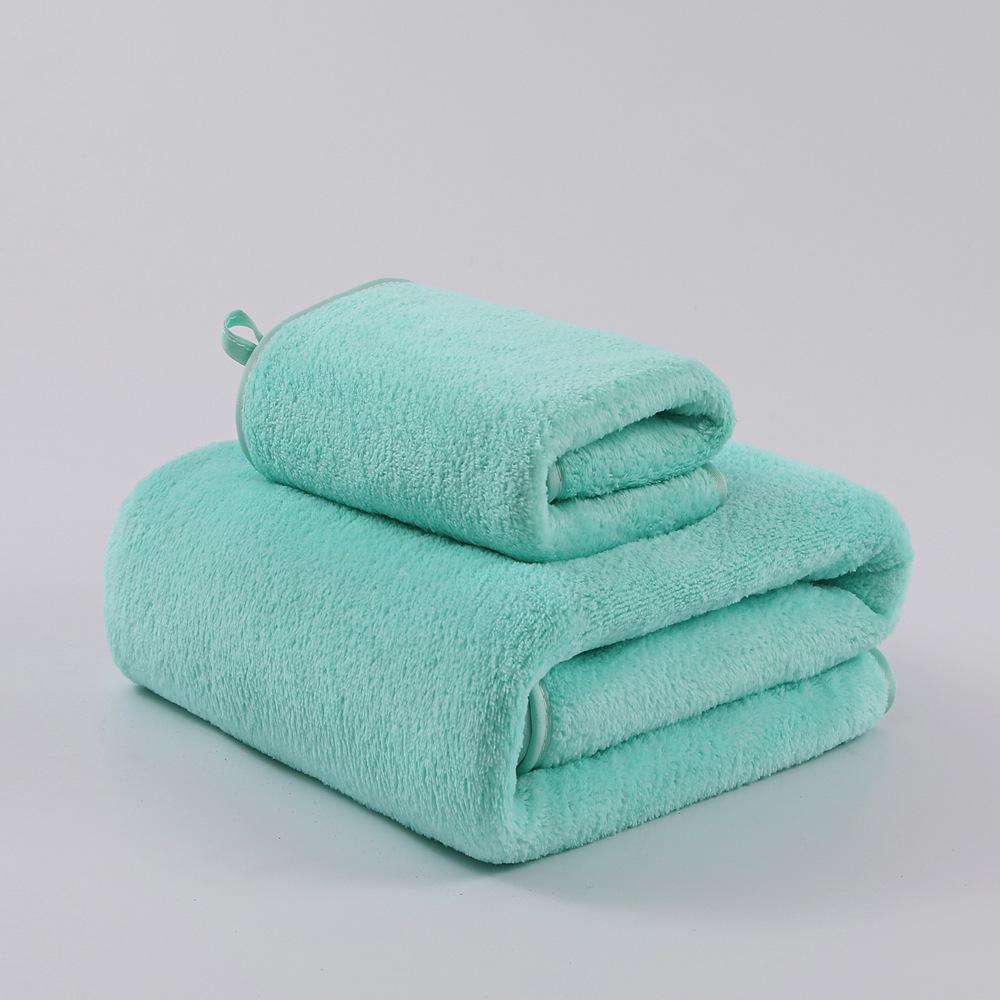 Coral Fleece Plain Color Bath Towel - Thick, Soft, and Highly Absorbent