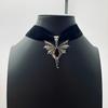 Velvet Gothic Bat Choker: Y2K Style Adjustable Necklace