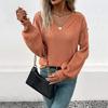 Autumn/Winter 2026 European & American Women's Lazy Style Knit Pullover Sweater with Line Decoration