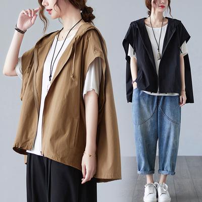 Summer Loose Casual Vest Hooded Jacket Women