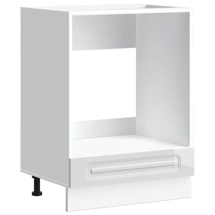 VidaXL Armoire à four Kalmar blanc brillant bois d'ingénierie, unité de four, armoire de four de cuisine, unité de base de 853519