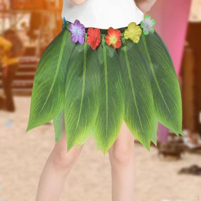 Bastrock Hawaiianische Blume Blatt Tanzbekleidung für Erwachsene Kinder Tanzkostüm Accessoire Party
