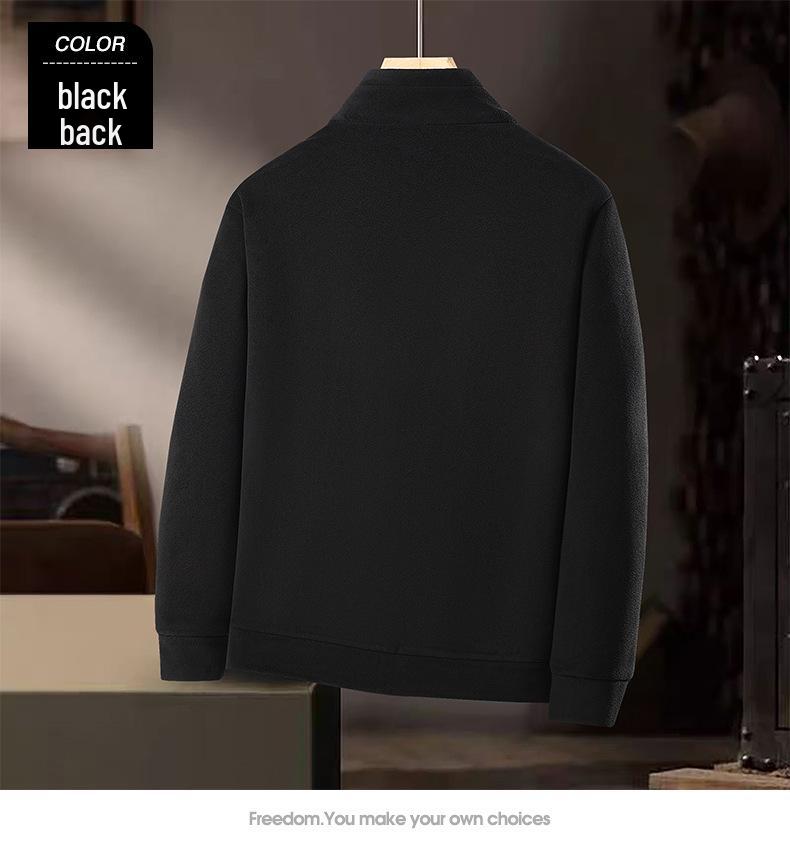 Men's Double-Sided Fleece Thick Warm Stand Collar Jacket - Anti-Static, Cold Protection, Temperature Locking Cardigan Hoodie