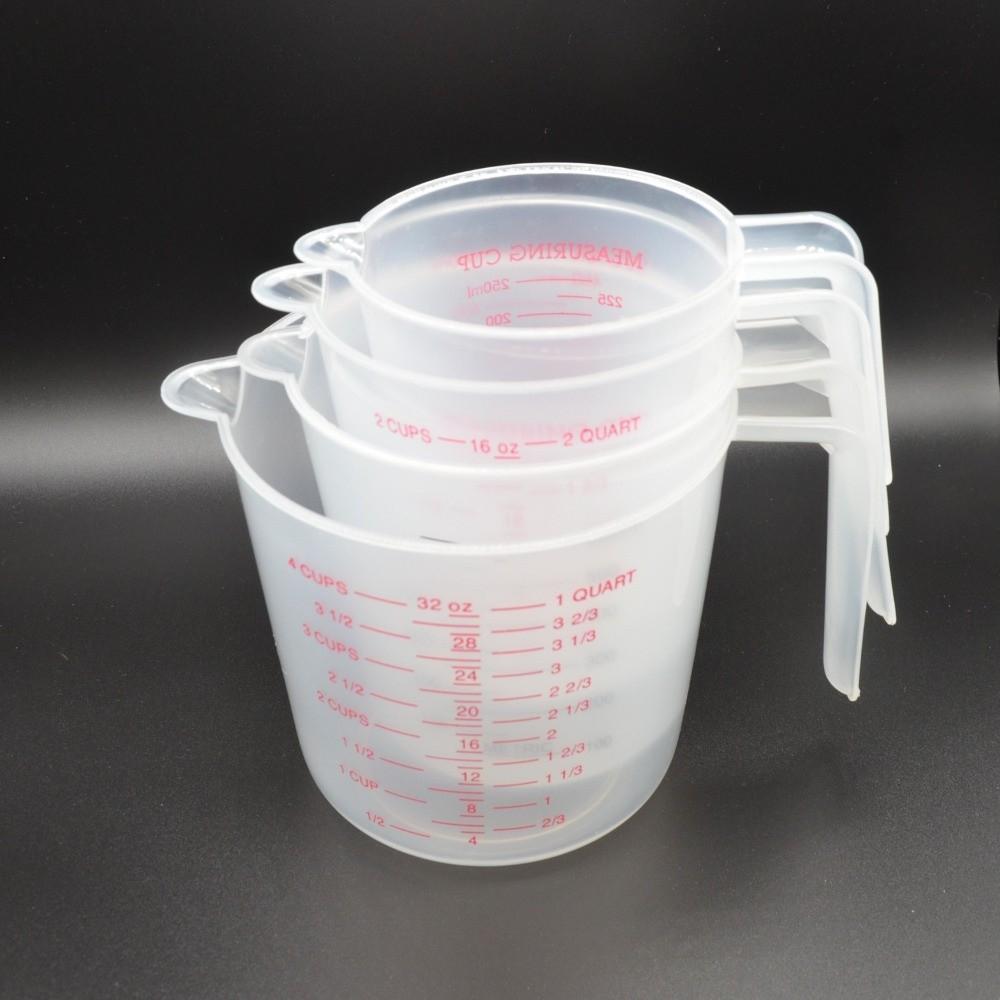 Cup Marking Clear Plastic Measuring Cup With Spout With Handles Plastic Mug Ounce and Ml Cup Flour Measuring