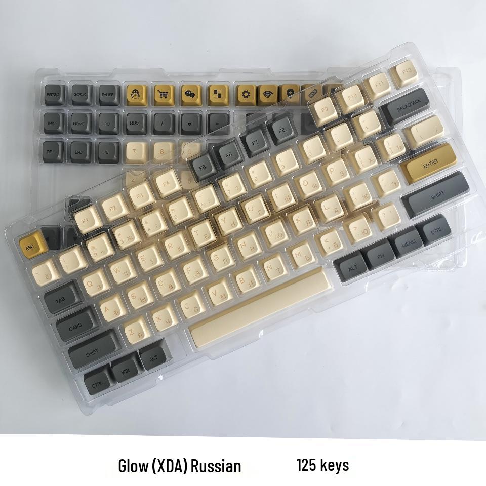 XDA PBT Keycaps Set: 125 Keys, Zhuyin, Korean, Thai, Russian, MX Switch Compatible