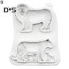 3 stilar Fondantform Flexibel Slitstark Elefant Lejon Giraffe Kexform