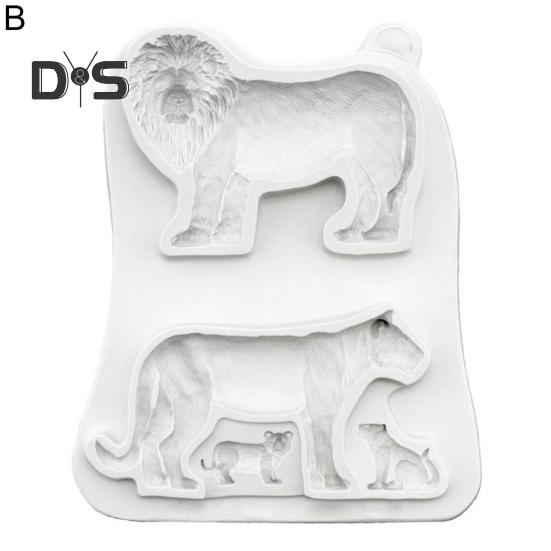 3 stilar Fondantform Flexibel Slitstark Elefant Lejon Giraffe Kexform