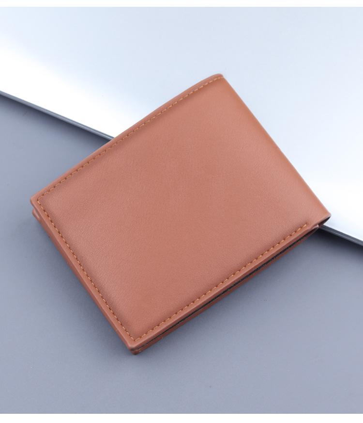 Men's Leather All-in-One Folding Card Holder Wallet with Large Capacity