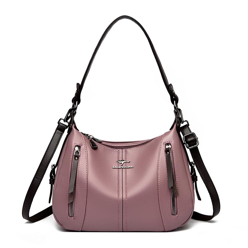 Genuine Brand Top Quality PU Leather Bags for Women Designer Top-Handle Bags Ladies Casual Tote Shoulder Crossbody Bag 2 Layers