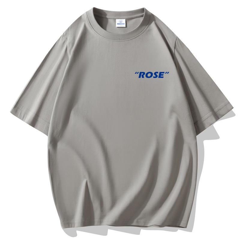 Rose Mens Short Sleeves Loose T-shirt 100% Cotton Casual Tee Size S-5XL