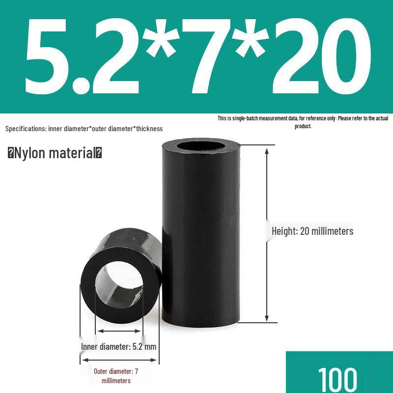 Nylon Wear-Resistant Hollow Cylindrical Spacer Sleeve and Bearing Bushing