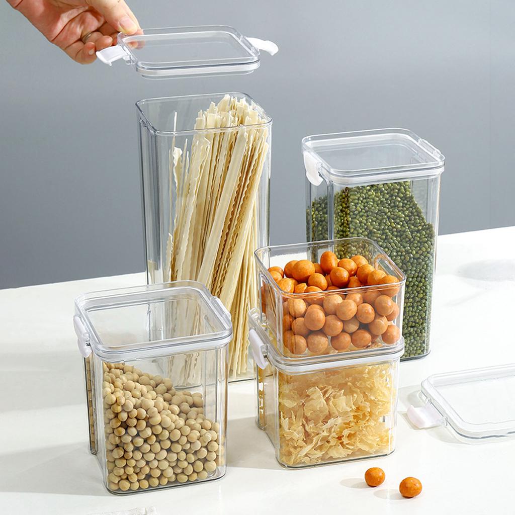 Transparent Storage Container Kitchen Sealed Jar for Coffee Beans Grains Food Sealing Storage Box Kitchen Storage Supplies